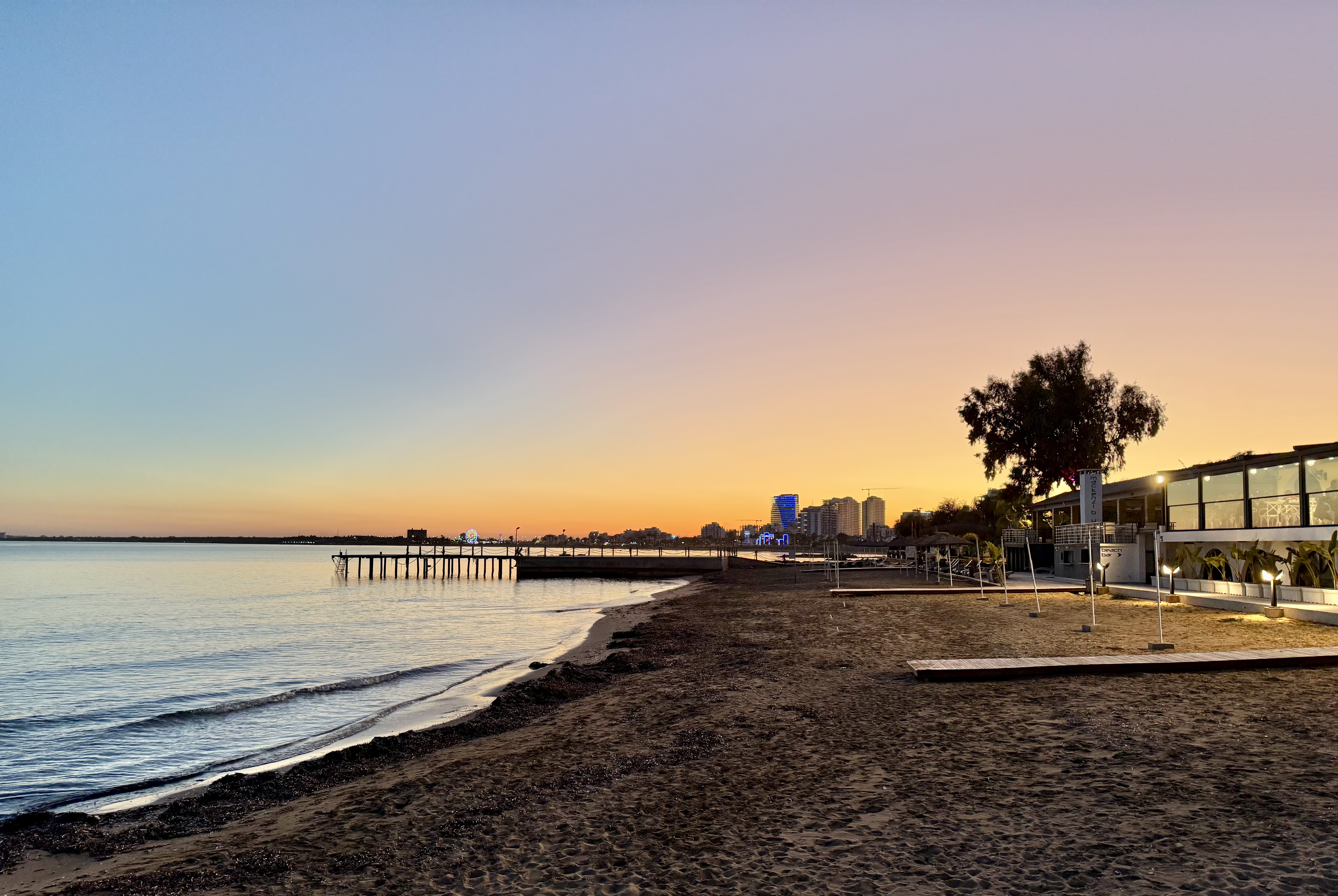 Cyprus beach at sunset