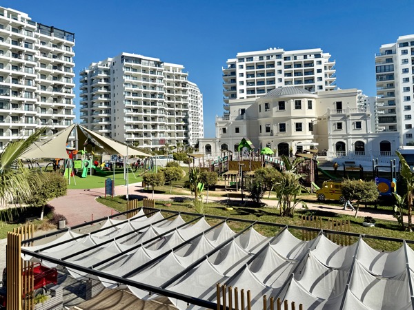 Resort gardens and playground