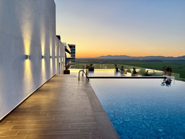 Infinity pool at sunset