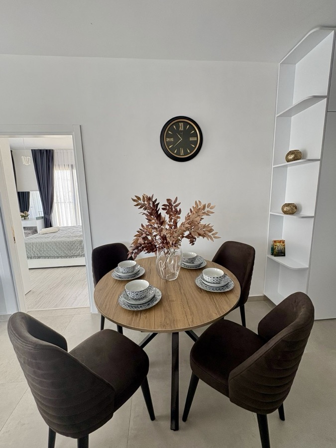 Dining area with view to bedroom