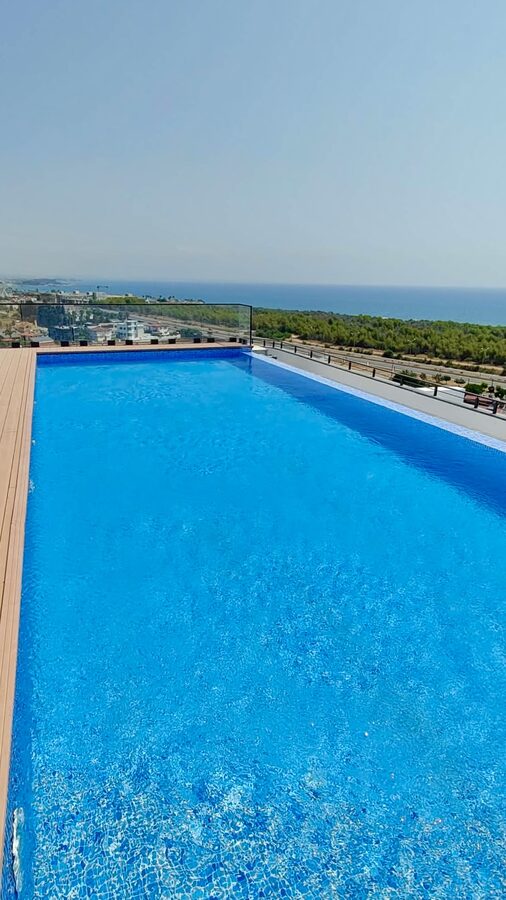 Rooftop infinity pool overlooking the Mediterranean